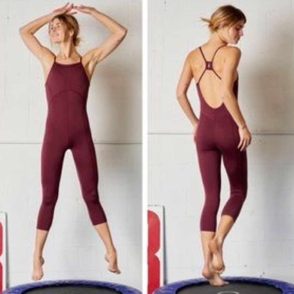 Free People Side to Side Onesie Maroon XS
